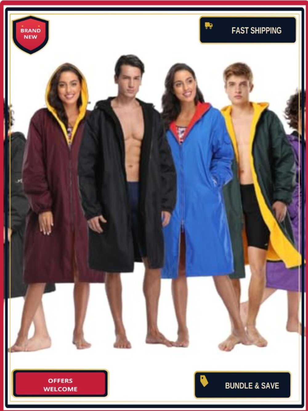 Unisex Waterproof Swim Parka Fleece Lined Sports Jacket